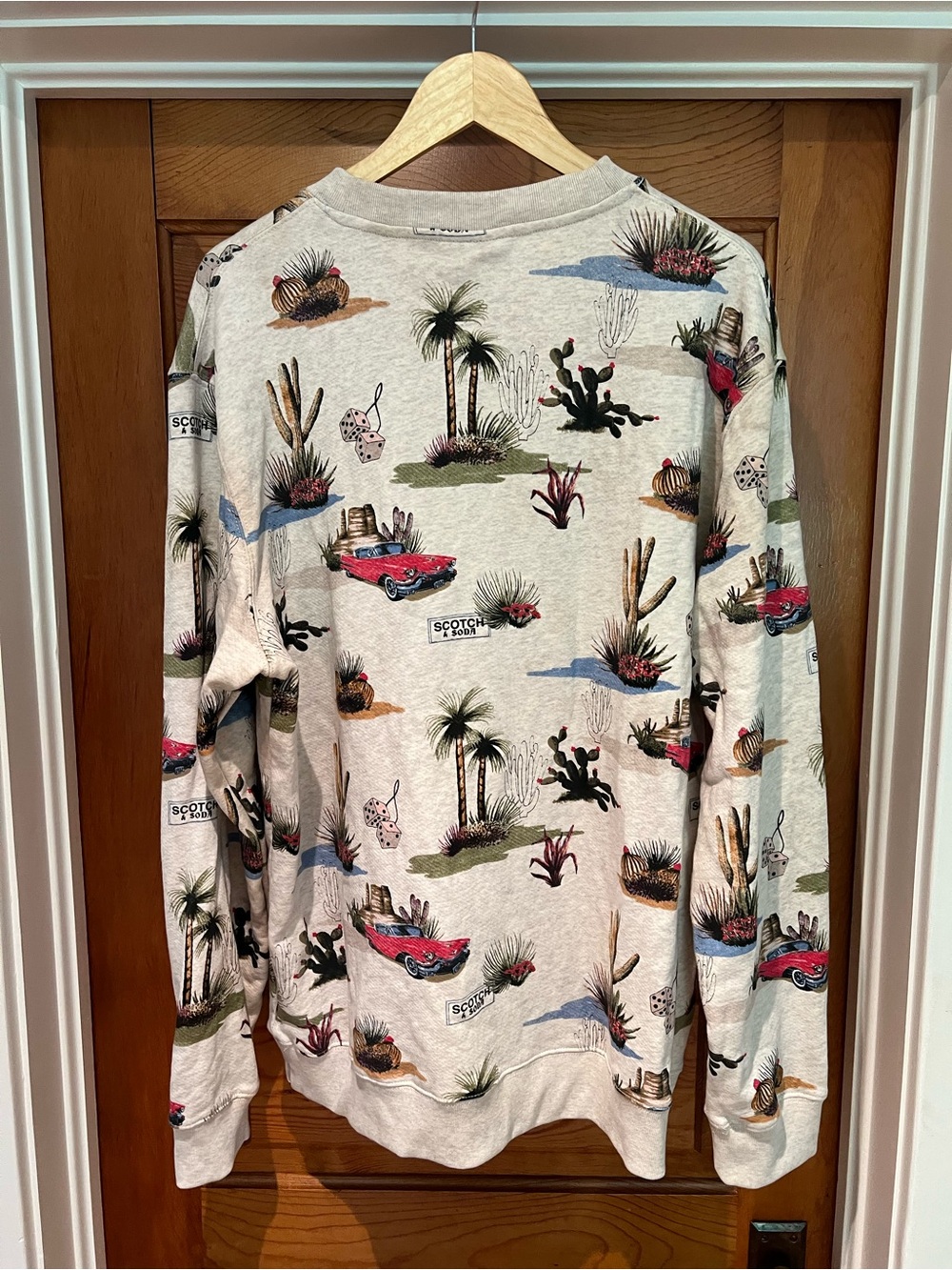 Scotch & Soda Men’s Desert Print Crewneck Sweater - Light Tan Cream - Picture 6 of 6